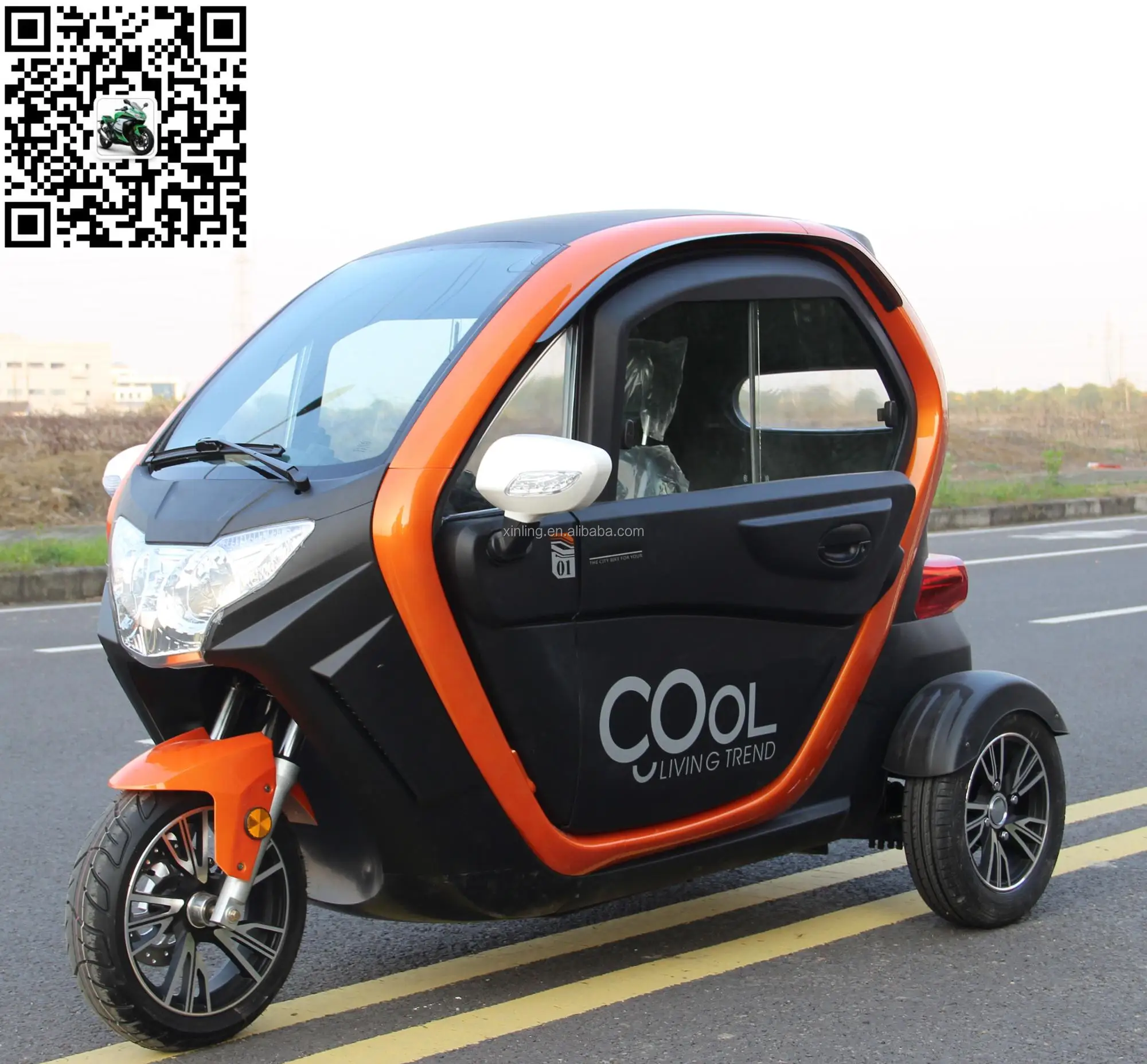 2018 New Arrival 72v1000w Electric Three Wheel Cabin Mobility Scooter