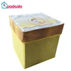 Custom eco-friendly collapsible fabric cube storage box kids toy storage bins folding baby sit stool