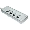 4 French Outlet Surge Protector FR Plug Multi Extension Cord Power Strip with Individual Rocker Switch