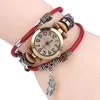 Cute Fish Pendent Vintage Leather Bracelet Wrist Quartz Watch Woman Latest 2018 JSW-0445