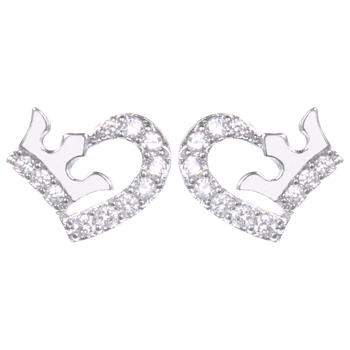 New Love Heart Crown Shape Designs For S Diamond White Gold Silver Plated Jewelry Stud Earrings Earring New Love Heart Crown Shape Designs For S Diamond White Gold Silver Plated Jewelry Stud Earrings Earring