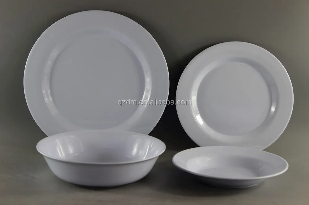 Blank White Melamine Dinner Set Of 4 Piece Print Can Be Custom-Made