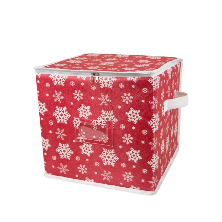 
large decorative non woven Christmas storage boxes with lids 
