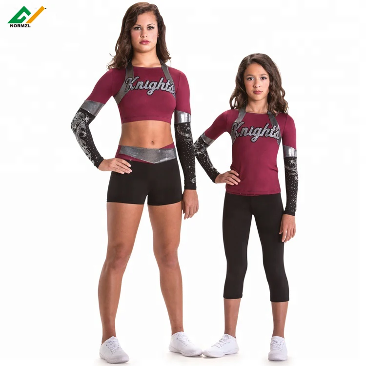 Design Your Custom Metallic Material Rhinestone Youth Girls Cheer