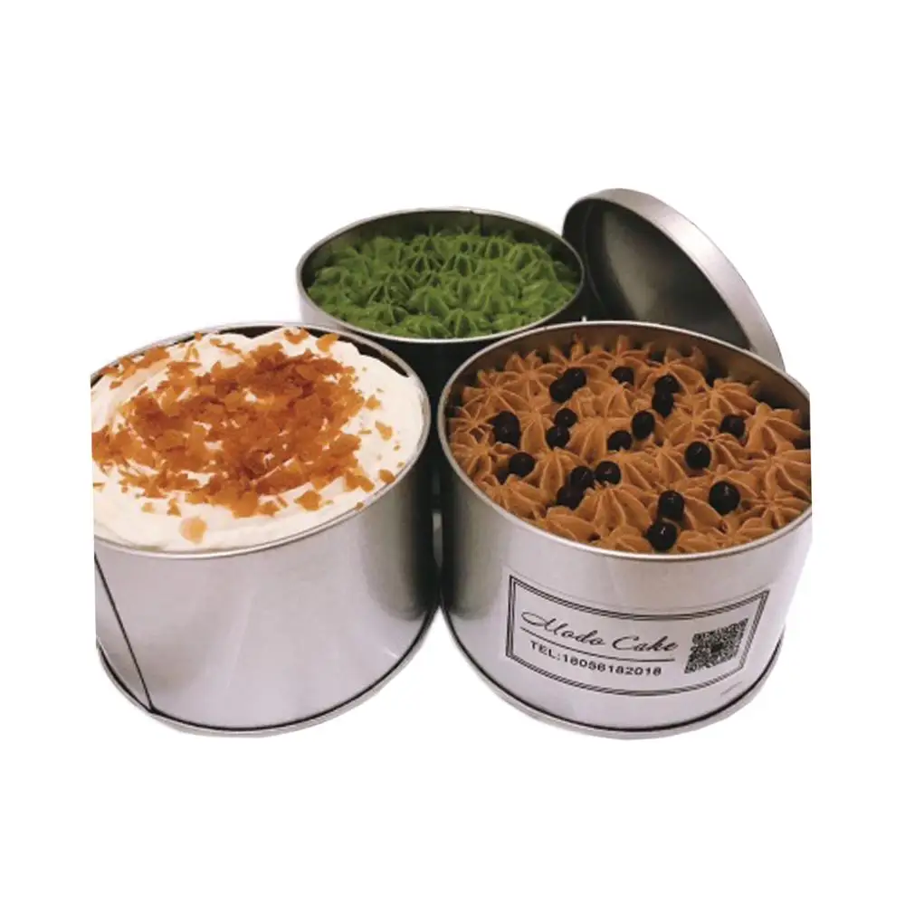 Plain Custom Cake Metal Tin Cans With Concave Lid Buy Tin Cans,Tin
