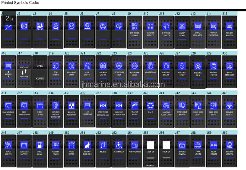 Euro Rocker Marine Switch Cover For Carling And Cole Herse Switches