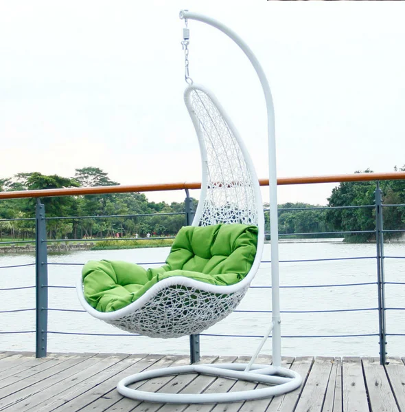 Hedy White Pe Rattan Hammock Chair Garden Wicker Hanging Chairs Patio Swing Outdoor Furniture