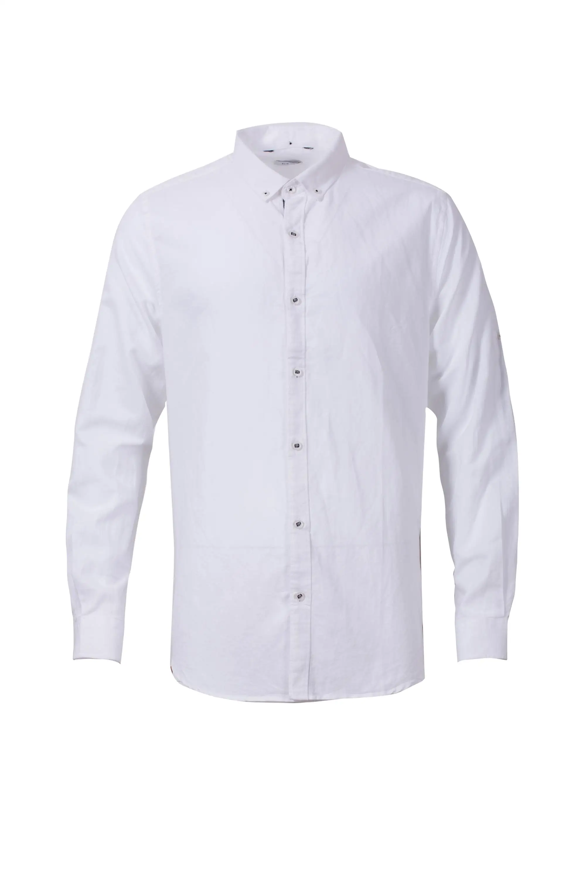 Pria Kemeja Desain Lengan Panjang Putih T Shirt Pembuatan Kapas Polo