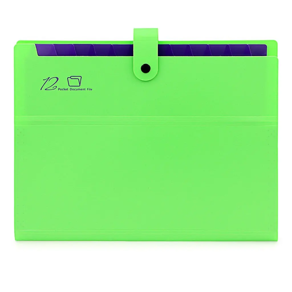 A4 Paper Accordion Document Organizer with Snap Closure for School and Office Tools Portable Environmental Flower Blue HOBOYER Expanding File Folder