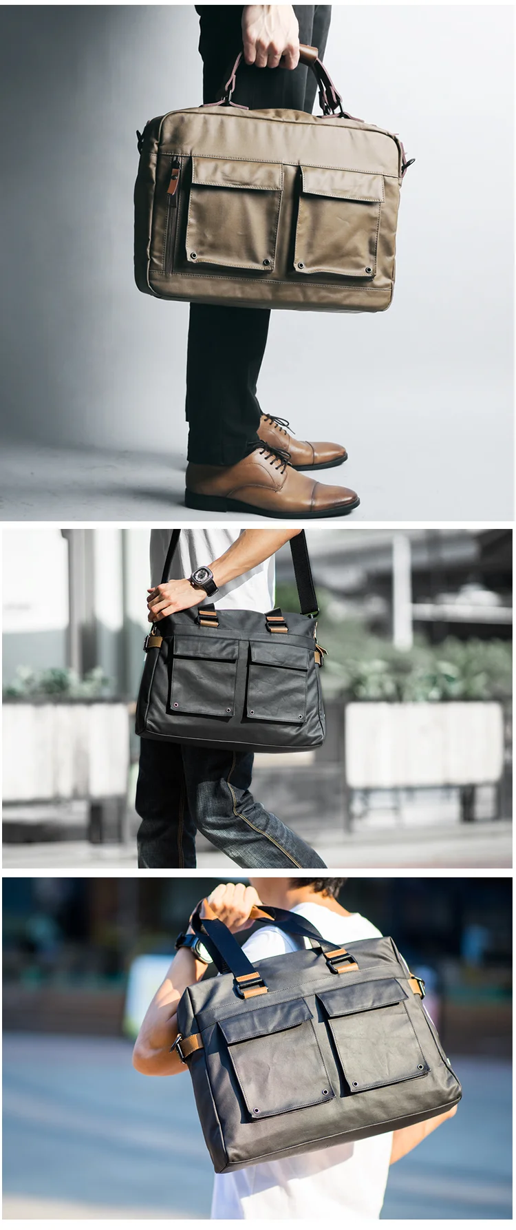 Brand elegant design urban men waterproof business 15.6'' laptop satchel messenger bag briefcase