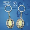 Rotate 3D travelling keychain with double color plating