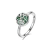 Life of tree design Green Glasses 925 Silver Jewelry rings