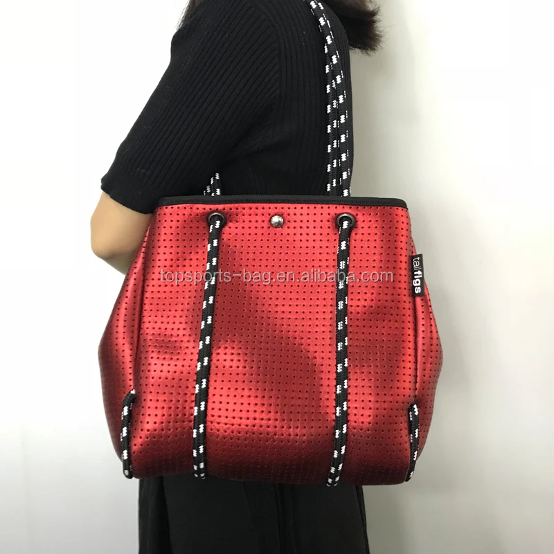 red neoprene bag