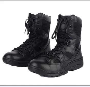 black tactical hiking boots