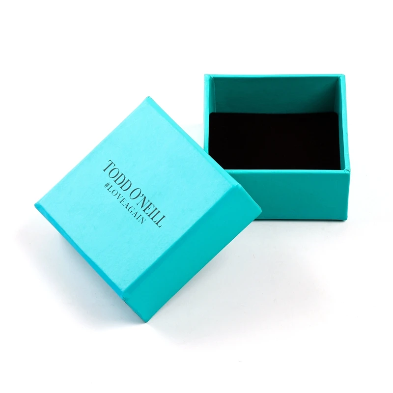 Custom Small Cardboard Green Jewelry Box Lid And Base Paper Rigid Boxes