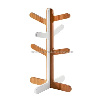 Connect Mug Tree Holder New Design Bamboo Coffee Cup Holders 6 Mug Tree Holder New Design Bamboo