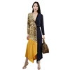 Ladies Simple Fashion Dresses Long Sleeve Leopard Patchwork New Dress