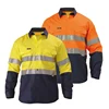 Wholesale manufacturer hi vis shirt two tone 3M reflective safety work yesllow hi vis shirt