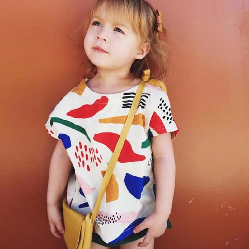 BBK bobo choses 2016 New cotton Short Clothes graffiti print T shirt boy clothes Fashion Shirts