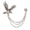 Europe Feeling Eagle With Chian Antique Silver Plated Lapel Pin