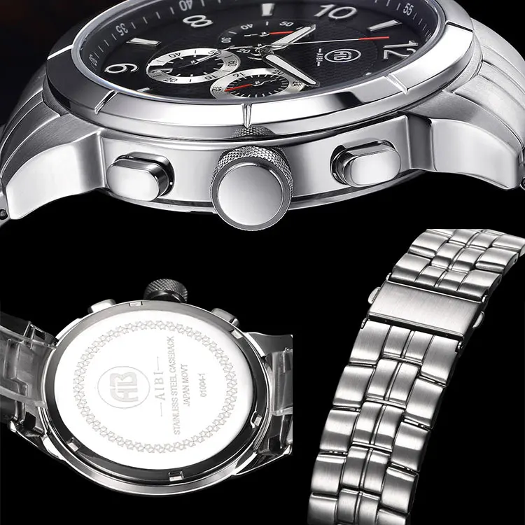 High Quality Machine Grade Stainless Steel Case Back Water Proof Watch