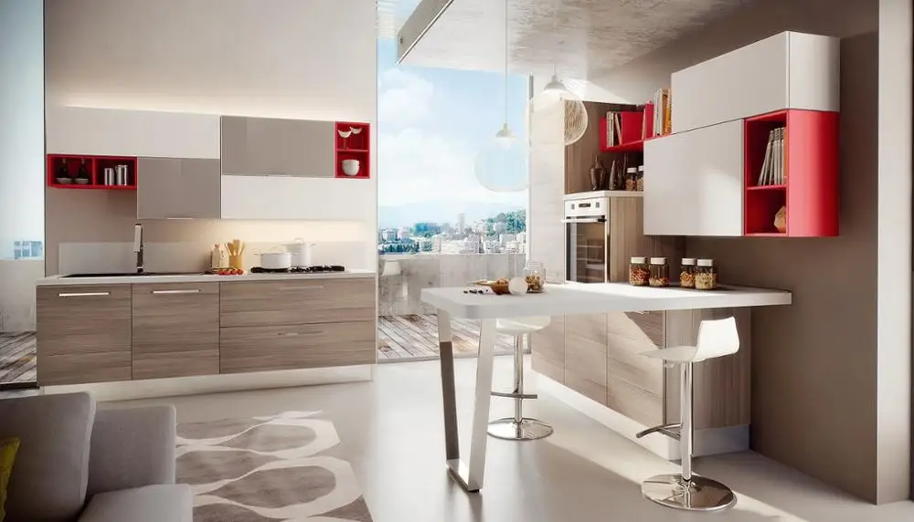 Simple Designs Modern Wooden Wall Kitchen Cabinet