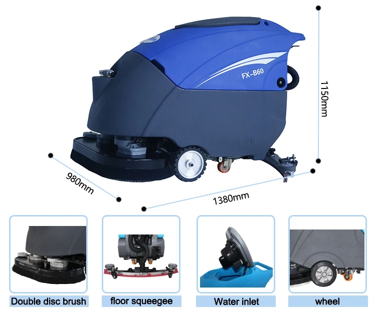 Battery Charger Multifunctional Concrete Floor Cleaning Scrubber