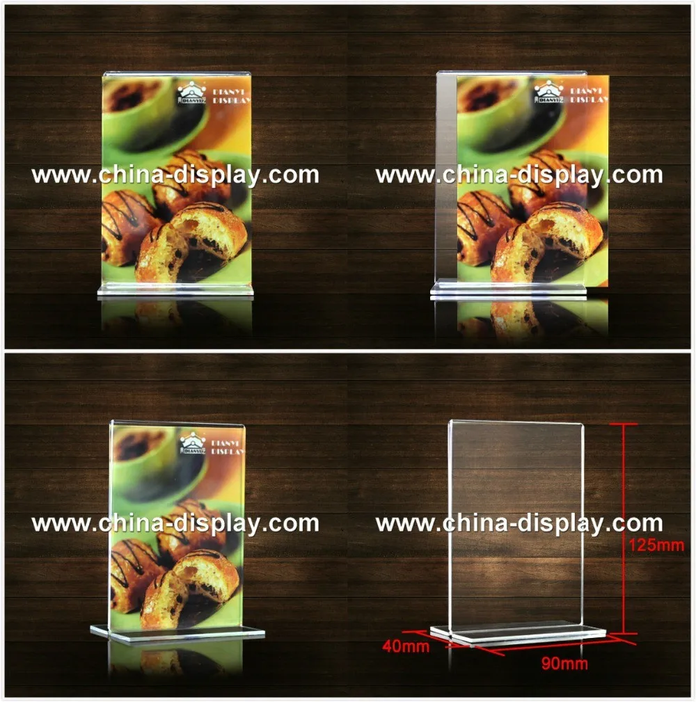 Clear Acrylic Material Acrylic Menu Tag Holder For Hotel,Restaurant