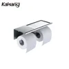 Toilet Paper Holder with Storage Shelf, SUS304 Bathroom double roll Paper Tissue Holder with Mobile Phone Rack, Polished Chrome