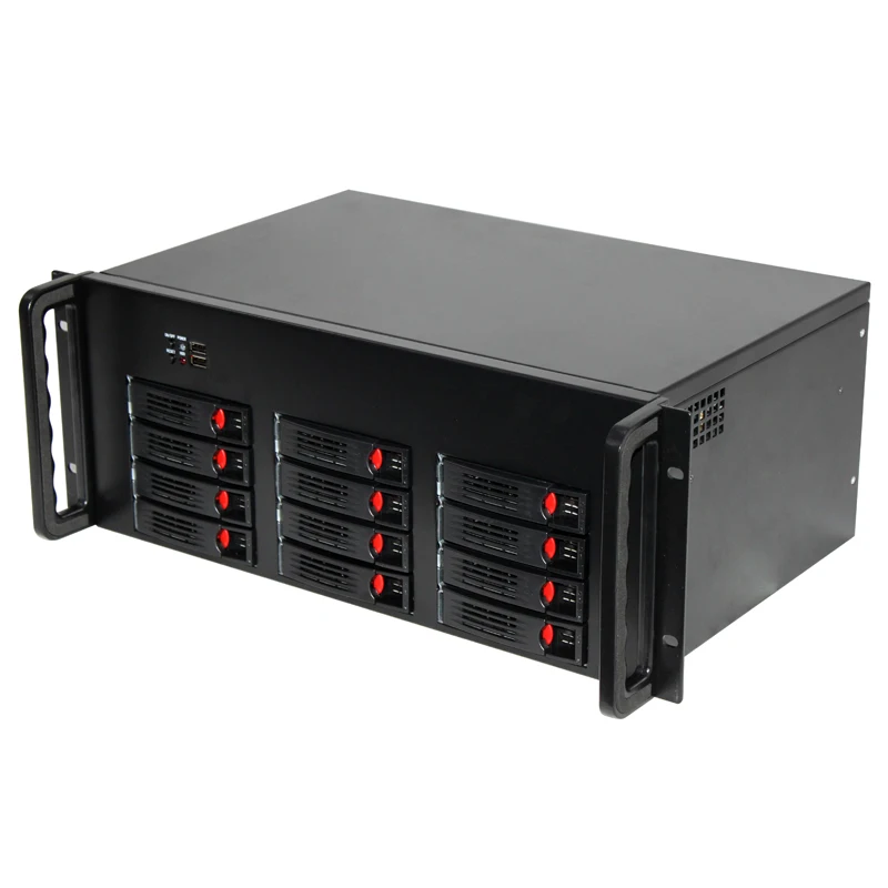 4u 19inch Rackmount Short Deep Case 12bay Hotswap Server Storage Case