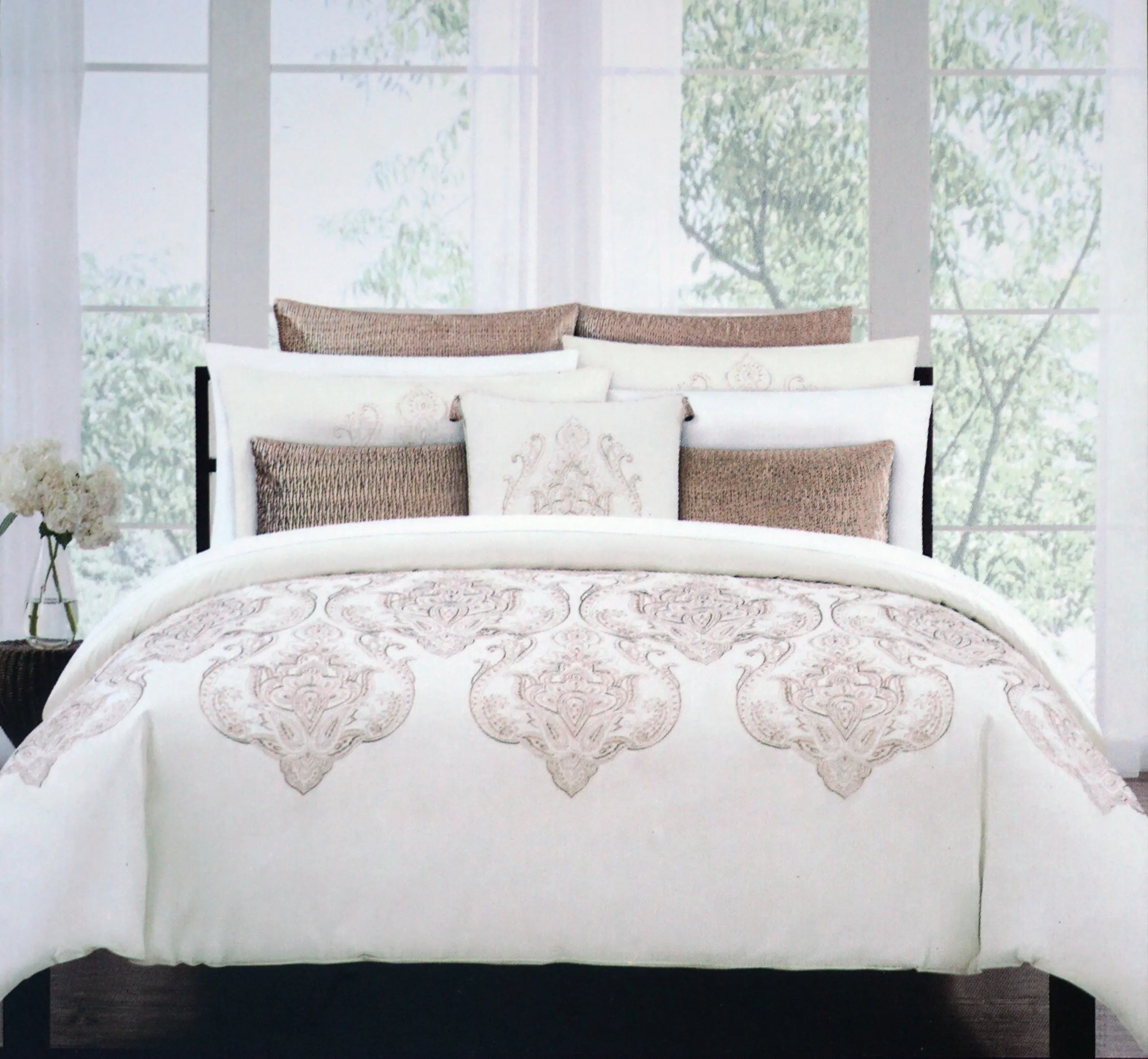 Buy Tahari Bedding 3 Piece Full Queen Duvet Cover Set White