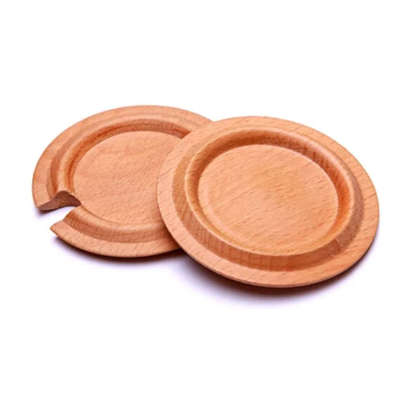 Beech Wood Lids Wooden Candle Jar Lids Wooden Tea / Coffee / Drink Cup ...