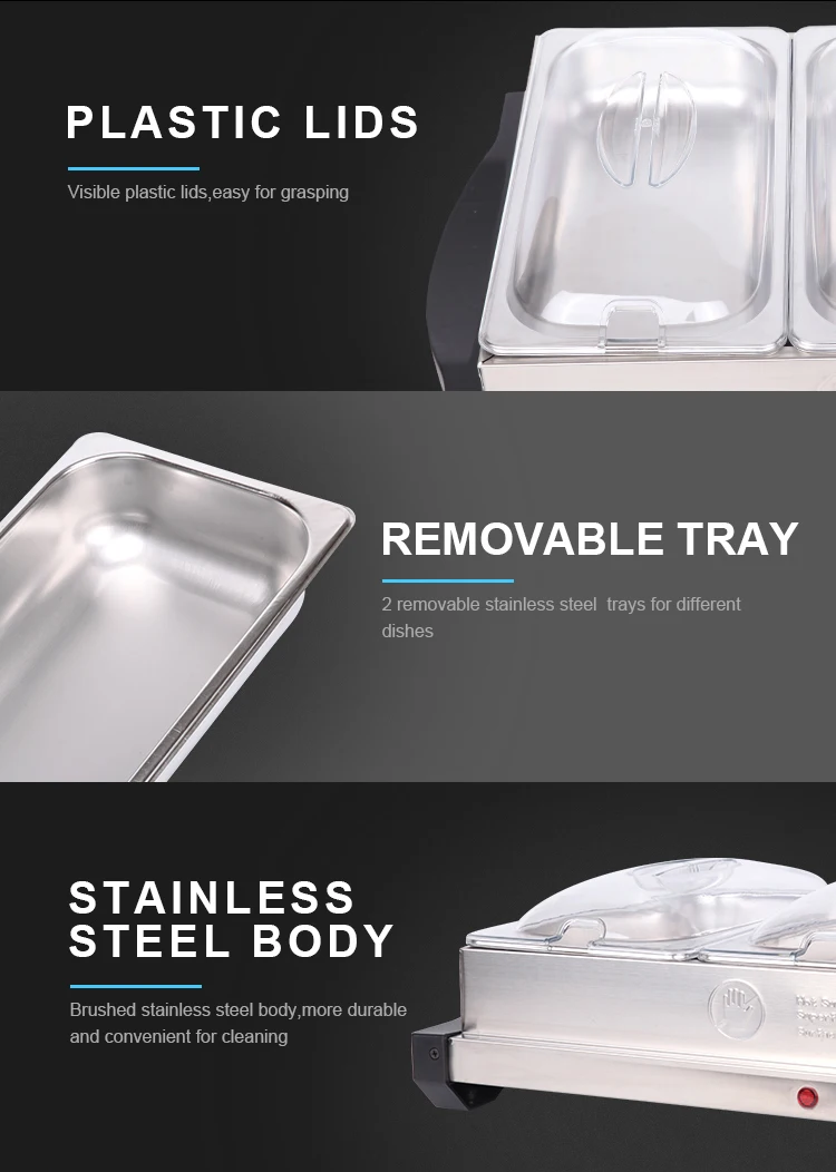 Cooks professional hotplate warmer buffet server and warming tray stainless steel buffet serving warmer 