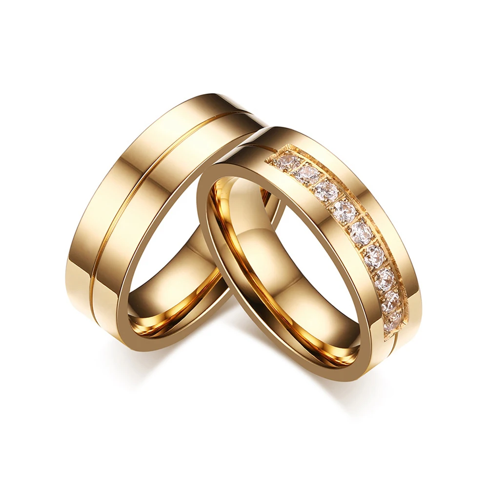 gold couple rings for engagement