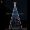 Large outdoor 3D giant lighted multi color arch way cone umbrella christmas tree with led lights