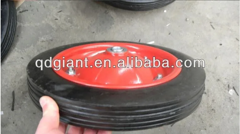 13"x3" steel rim solid rubber wheel
