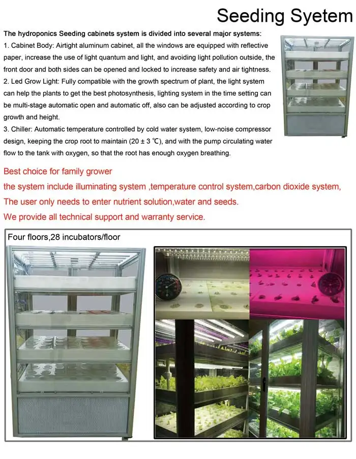 NEW LISTING Hydroponics Grow Indoor System Kit Box 4 Plant LED Grow Secret Garden