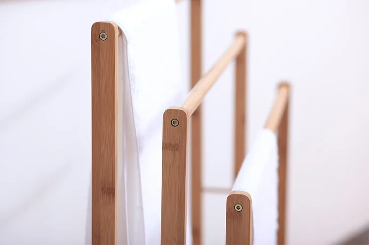 bamboo ladder towel rack