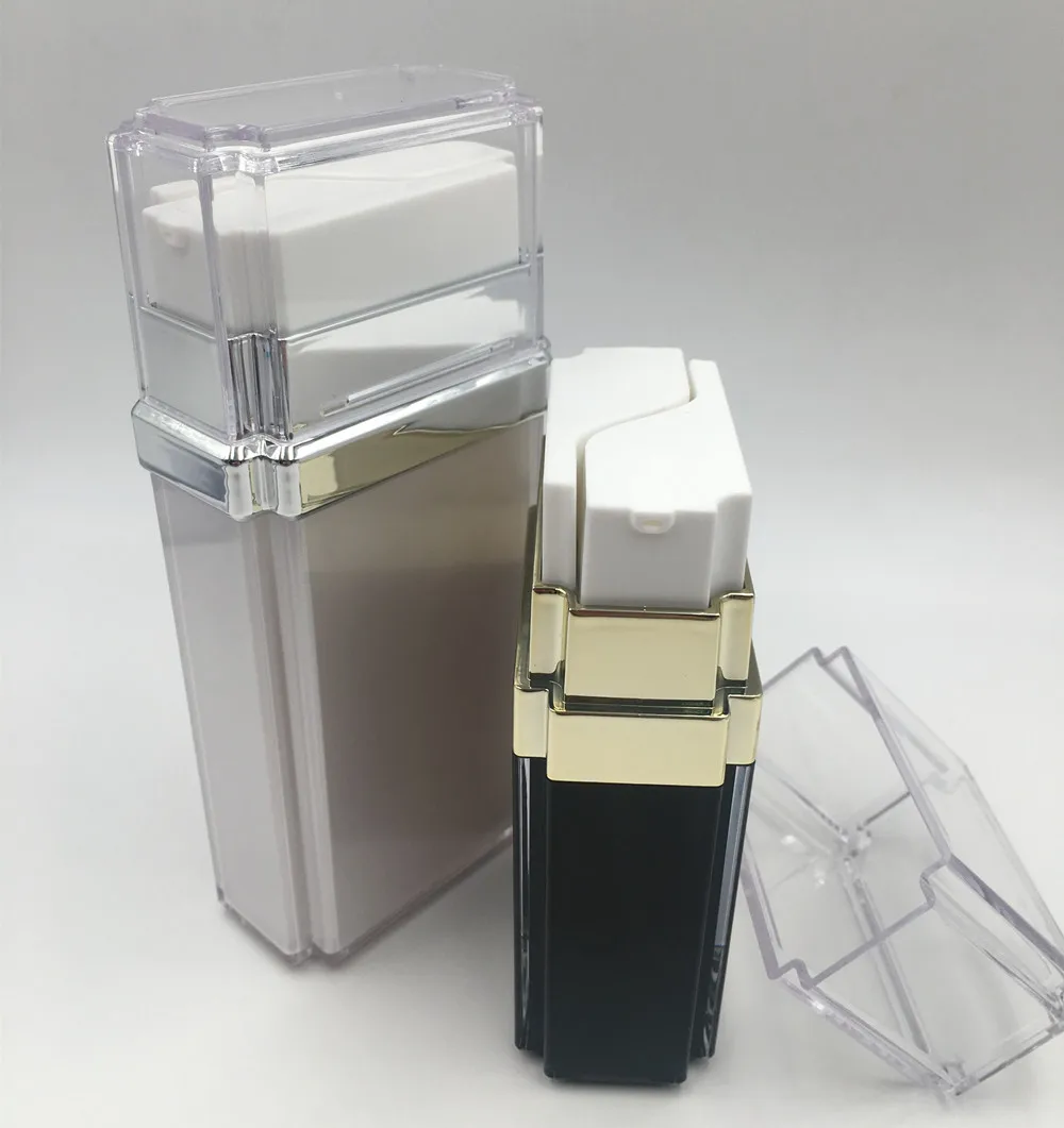 Popular double tube plastic pump airless bottle for cosmetic packaging
