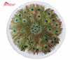 Peacock Spread Its Tail Printed Round Beach Towel