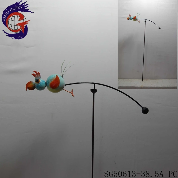 Colorful Metal Bird Garden Balance Stake - Buy Garden Balancer Stake