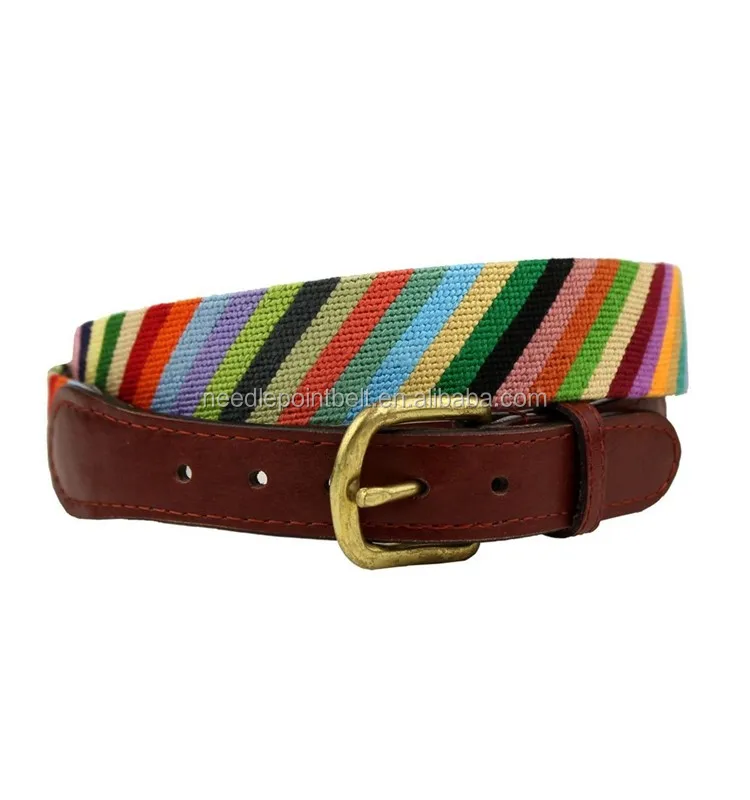 Parsons Stripe Needlepoint Belt in Multi-Color1.jpg