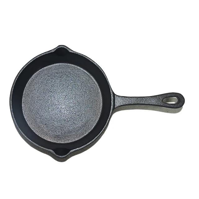 
eco-friendly cookware easy cook hot sale high quality food 14cm cast iron cookware round vegetable oil skillet frying pan 