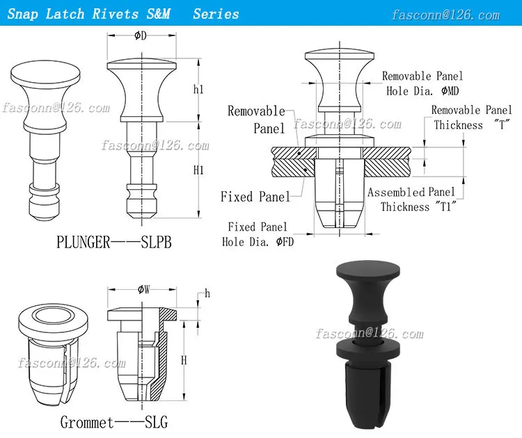 Plunger Catptive Panel Snap Latch,Nylon Fasteners,Speed Screw Buy