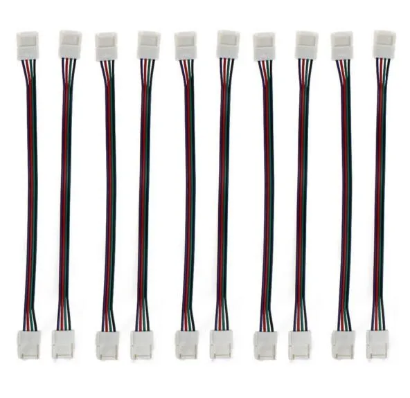 4 pin Connector Solderless for 5050 rgb LED Strip 10mm width PCB Wire cable Accessories Two Ending