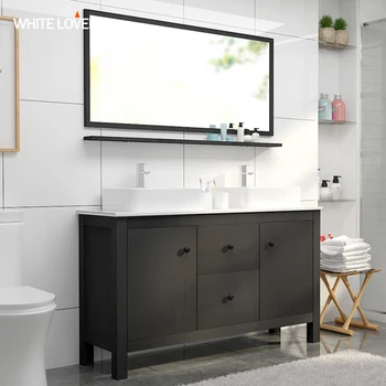 60 American Free Stand Antique Wash Basin Bathroom Cabinet With Double Sink 60 American Free Stand Antique Wash Basin Bathroom Cabinet With Double Sink