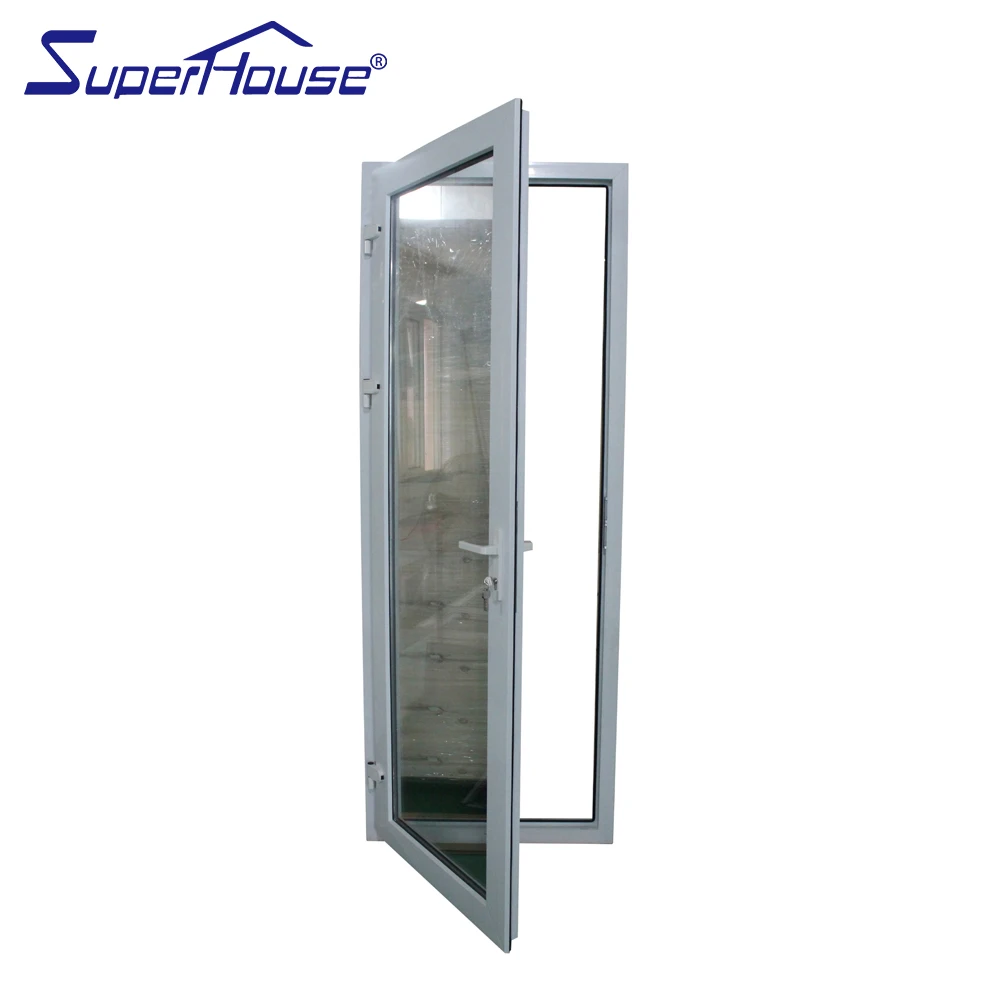 Luxurious Balcony Door Wooden Door With Reflective Tinted Glass For Privacy