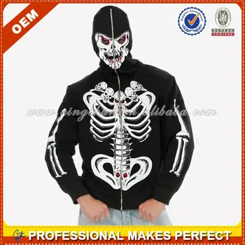 felpa scheletro con cappuccio bambino