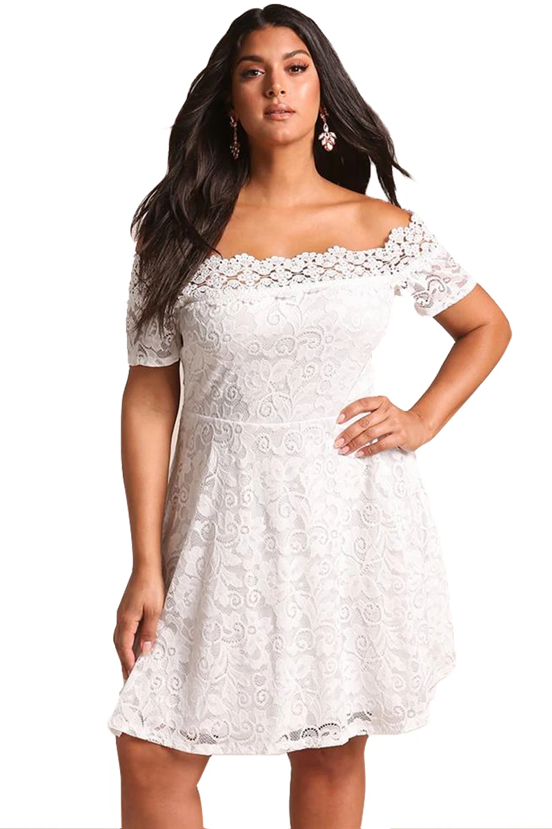 white off shoulder dress lace
