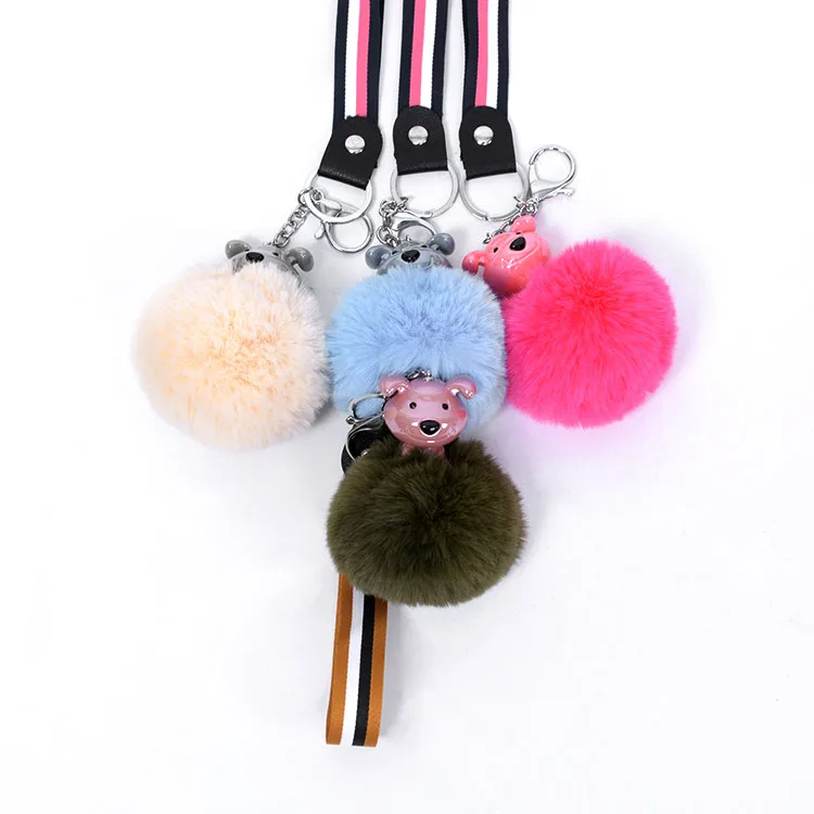Yongze dog ball key ring pulsh pompom key chain accessoriesDSC_0067.JPG